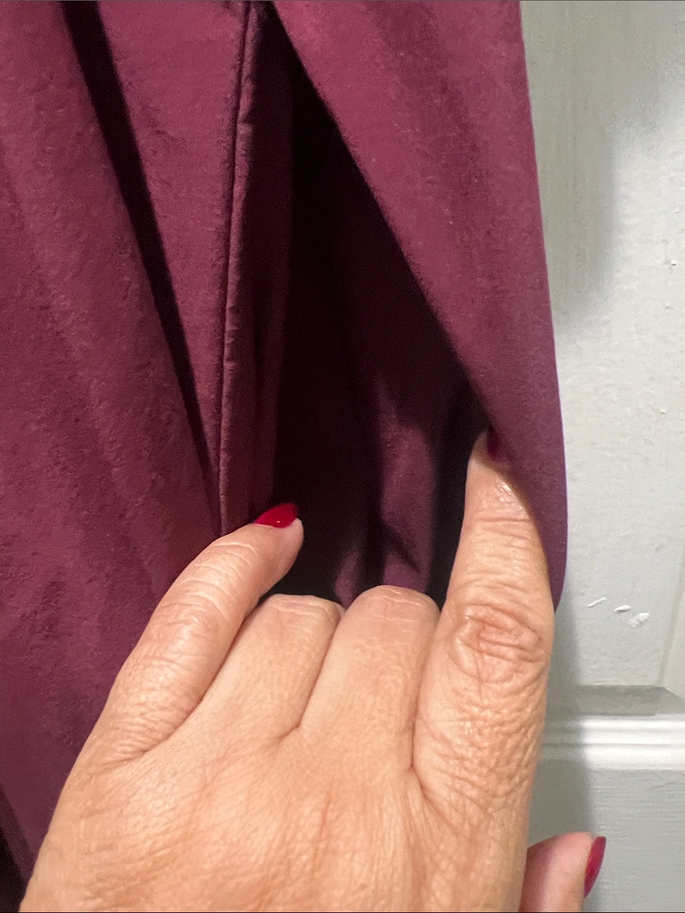 HALARA Sleeveless Asymmetrical Racerback Dress in Burgundy - Picture 13 of 14